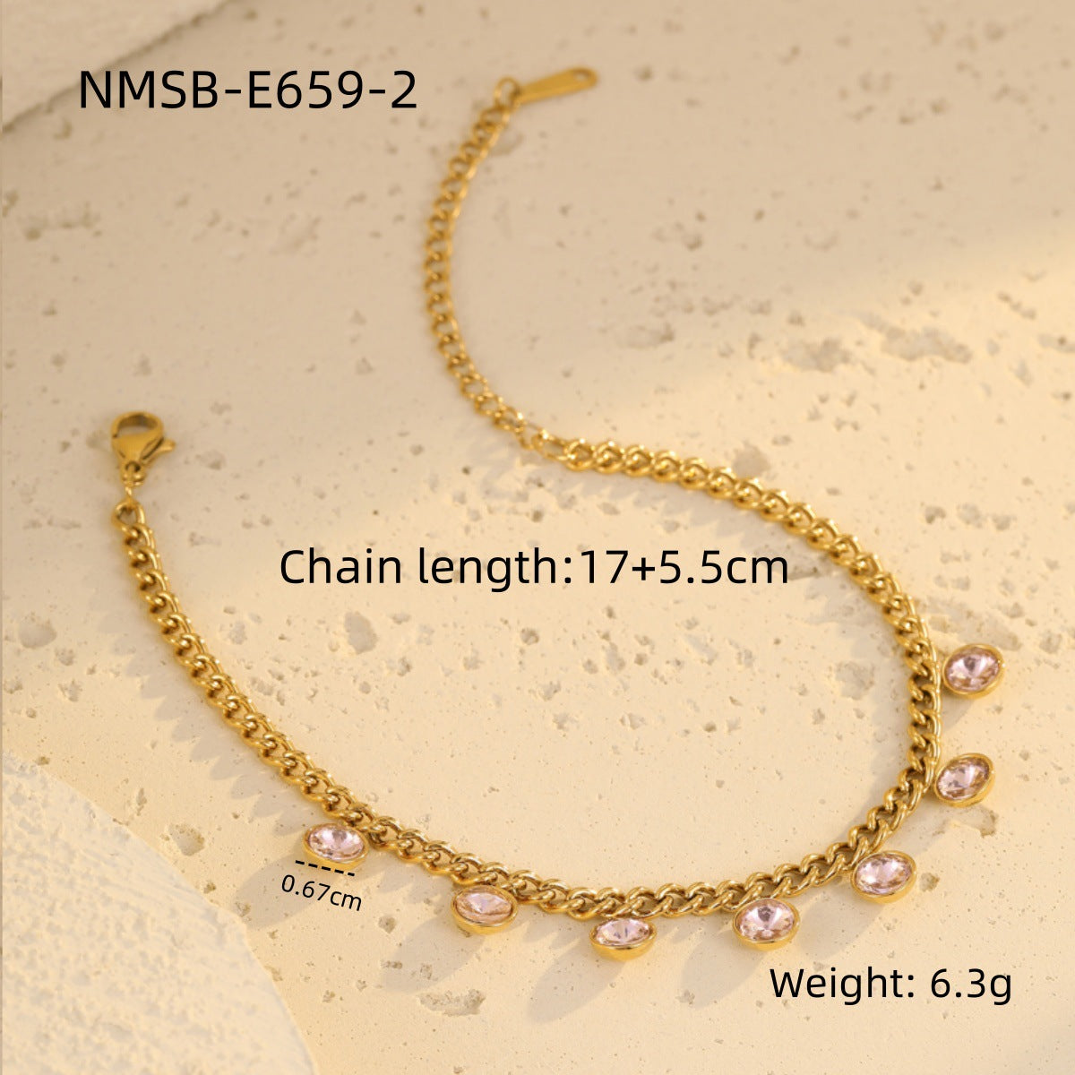 Wholesale stainless steel bracelet color love geometric rhinestone bracelet