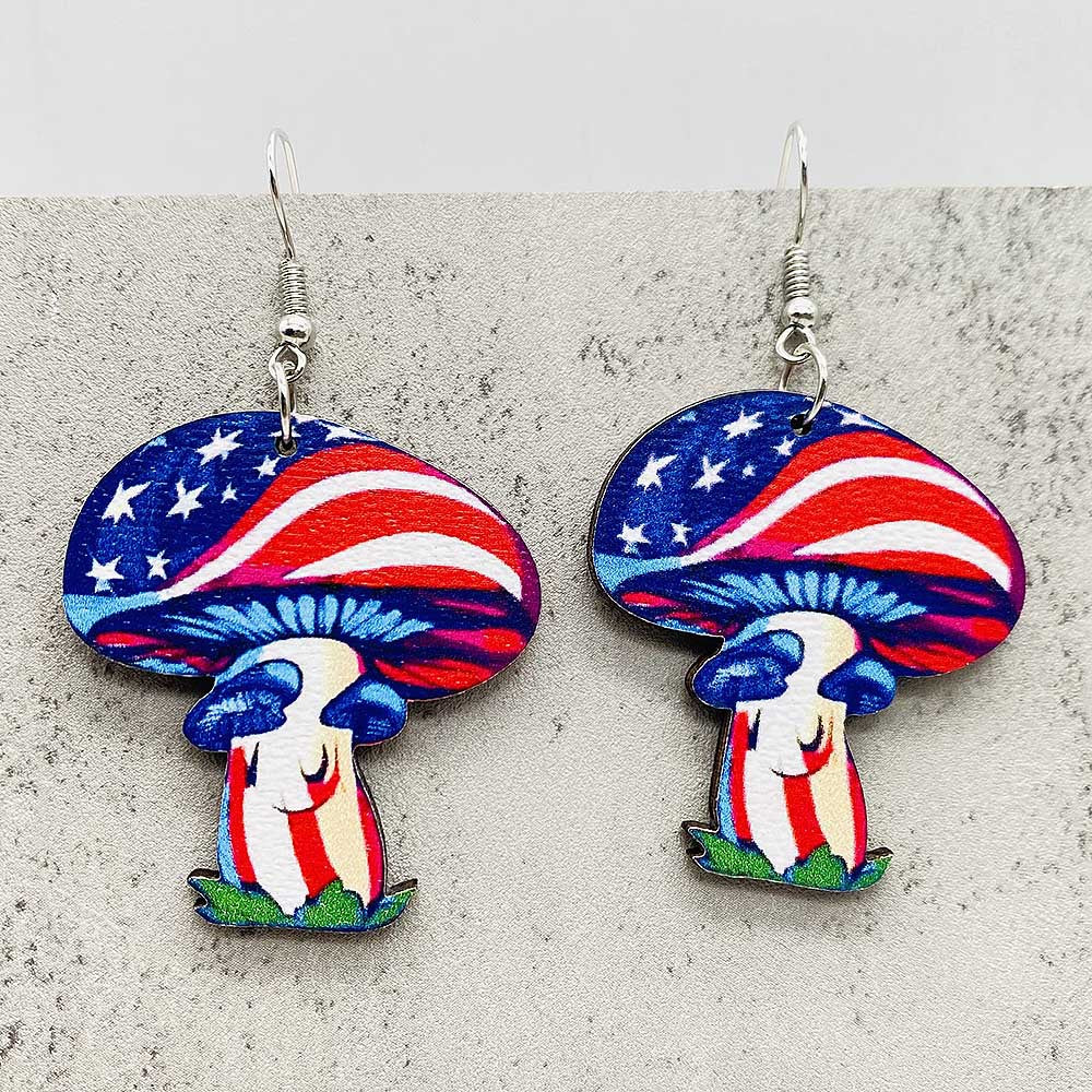Wholesale  Independence Day jewelry five-pointed star American flag earrings