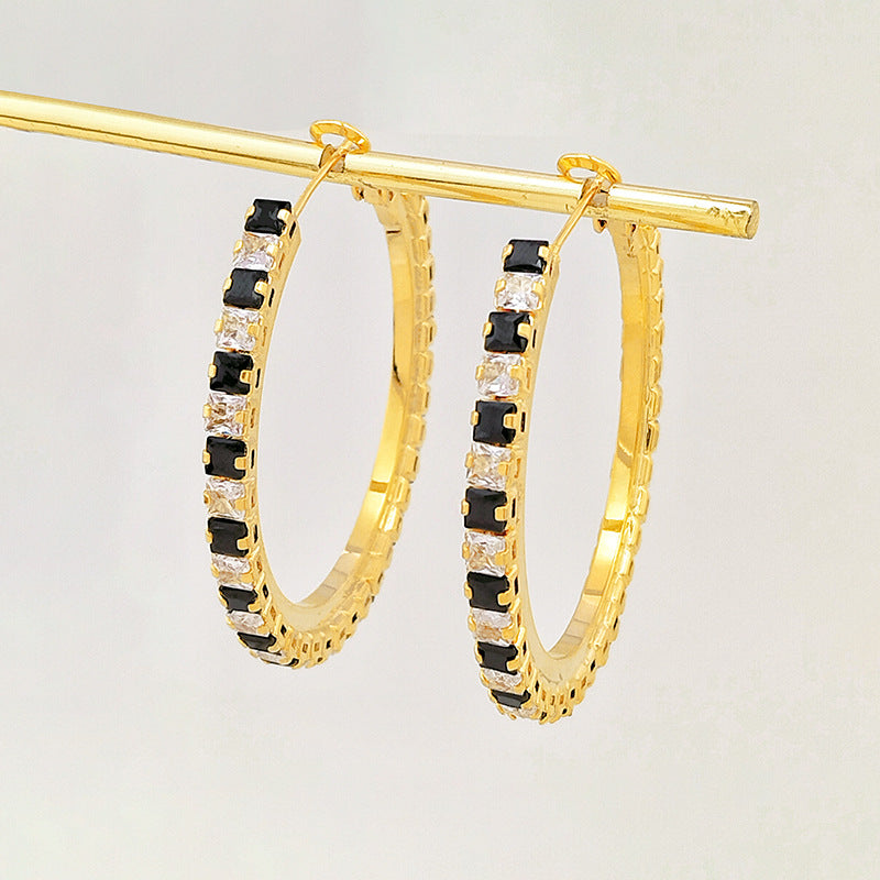 Wholesale Plated 18K Real Gold Hoop Earrings