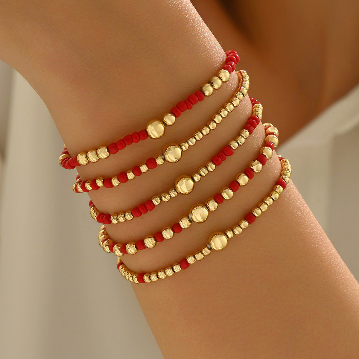 Wholesale Bohemian Beaded Bracelet Set Colorful Cross Design Women S Jewelry Accessory Gift
