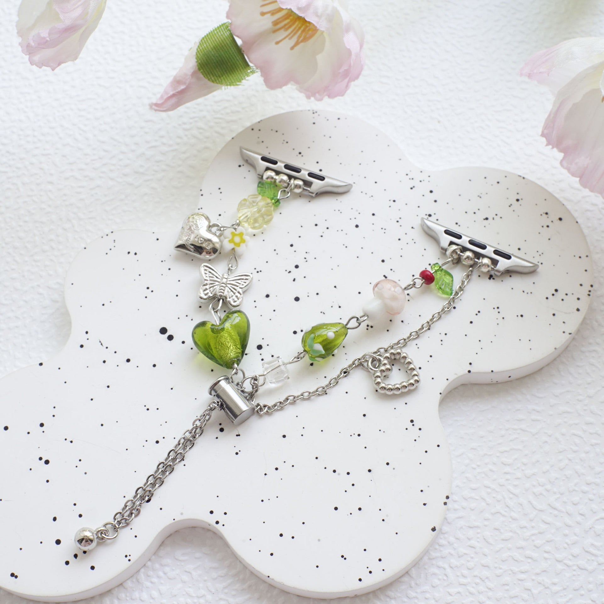 Wholesale Sweet Handmade Beaded Butterfly Heart Adjustable Bracelet