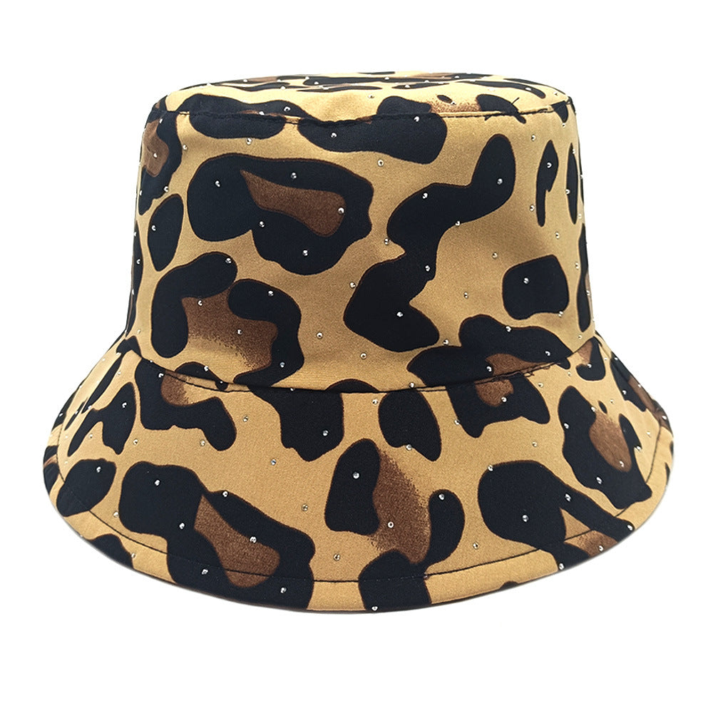 Wholesale  Leopard Print Casual Sun Hat Bucket Hat