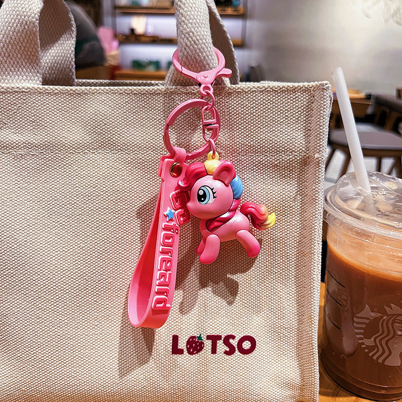 Wholesale Cartoon Pony PVC Soft Keychain ACCVIP-KC-HangLi002