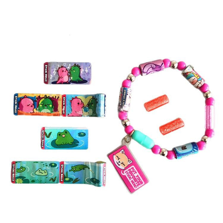 Wholesale Children' s Sticker Bracelet DIY Blind Box Tear Sticker Beaded Bracelet suit
