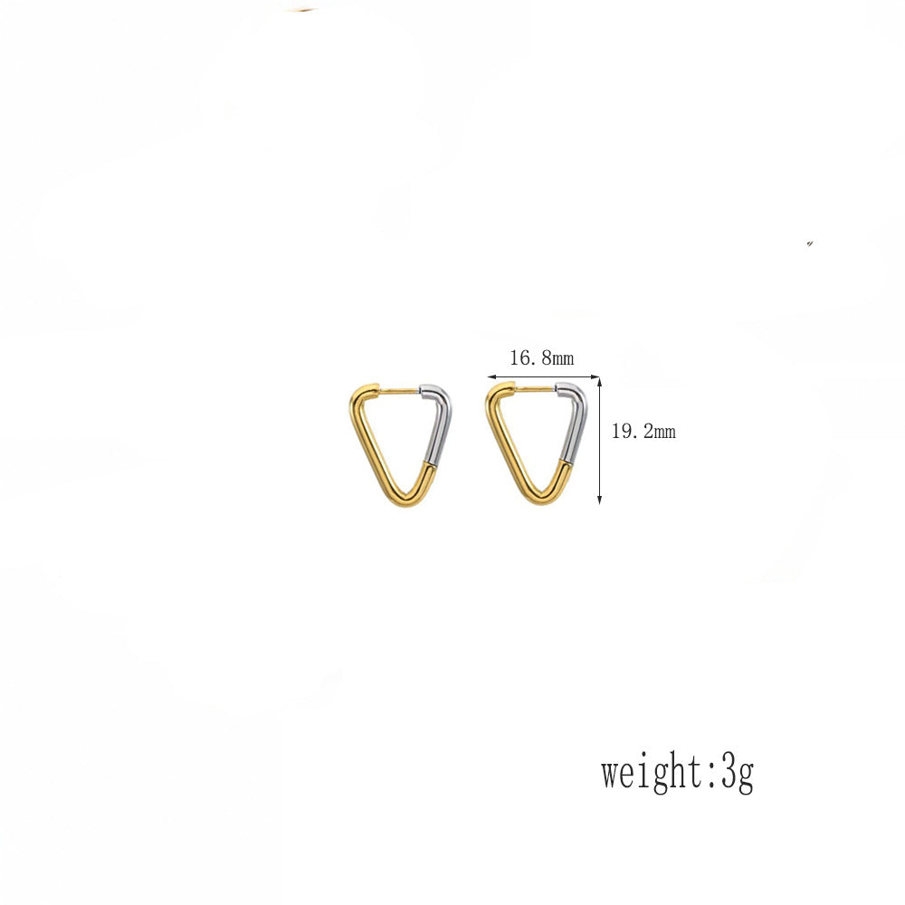 Wholesale Heart-Shaped Five-Pointed Star Triangle Special-Shaped Stainless Steel Earrings