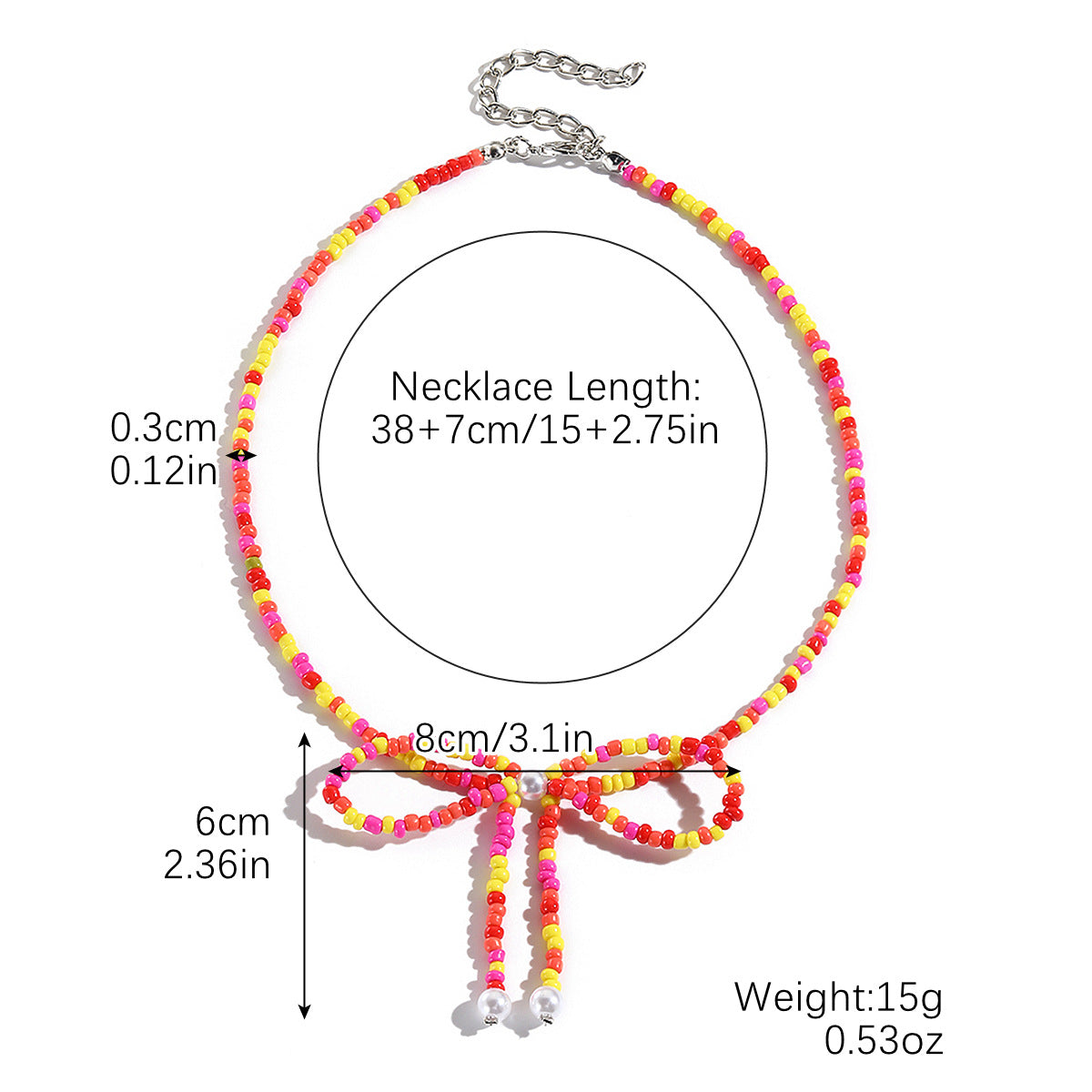 Wholesale  Butterfly Knot Necklace with Rice Beads Versatile Choker Chain