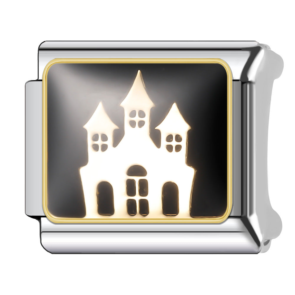 Wholesale Italian Charm Bracelet 9mm DIY Splicing Halloween Series Stainless Steel Composable Bracelet