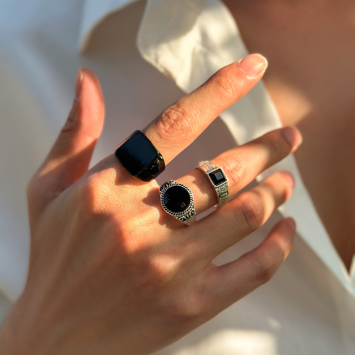 Wholesale Vintage Geometric Men' s Ring,  Alloy Electroplated Jewelry Accessory for Daily Wear