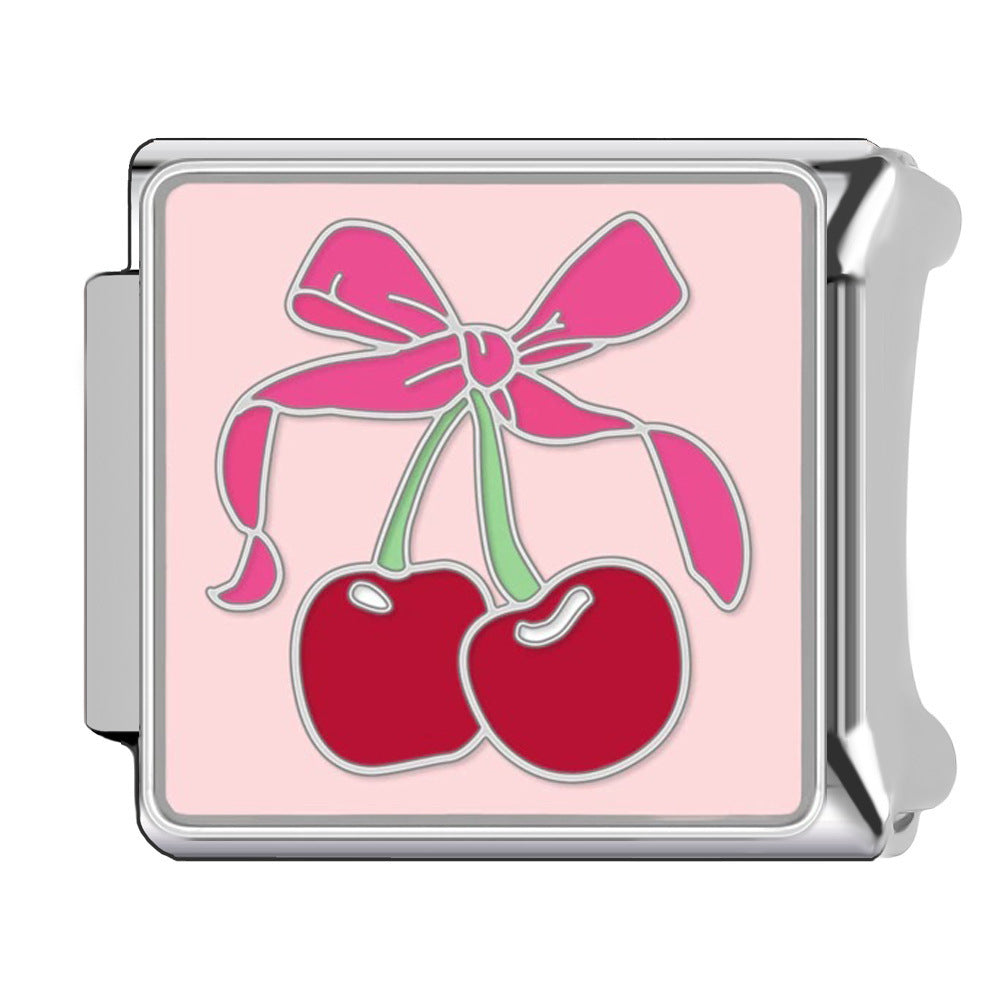 Wholesale  Italian Charm Bracelet 9mm DIY  fruit cherry Creative Stainless Steel Composable Bracelet