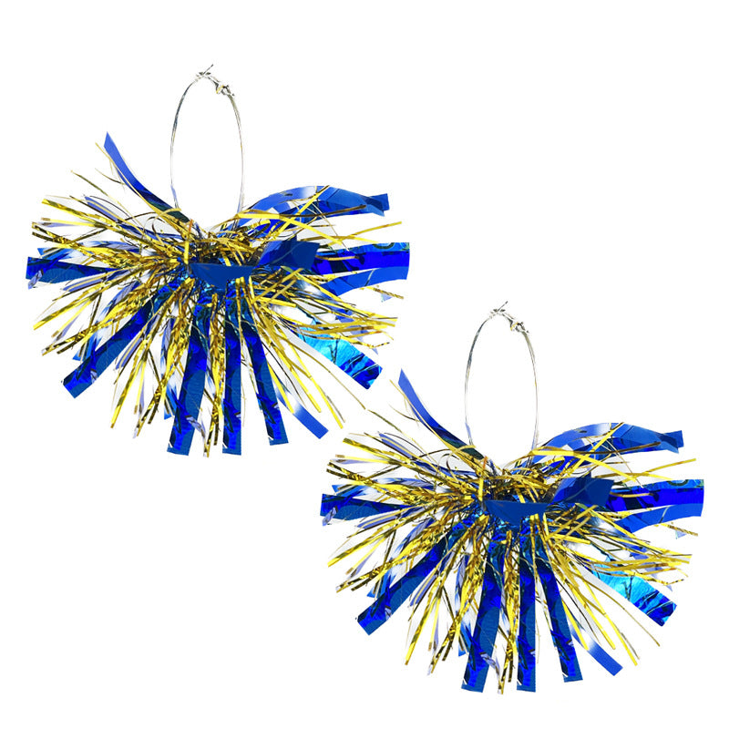 Wholesale 2 pairs/pack Hanukkah Fireworks Festival Bright Blue Snowflakes Earrings ACC-ES-HY178