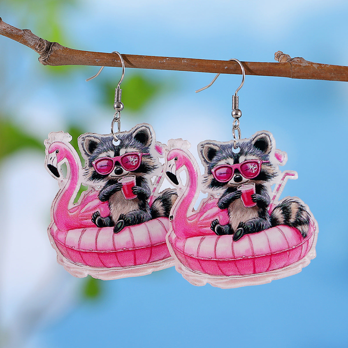 Wholesale Holiday style colorful sun watermelon juice acrylic letter earrings