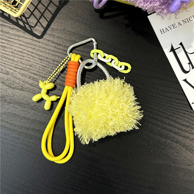 Wholesale Plush small bag lanyard keychain