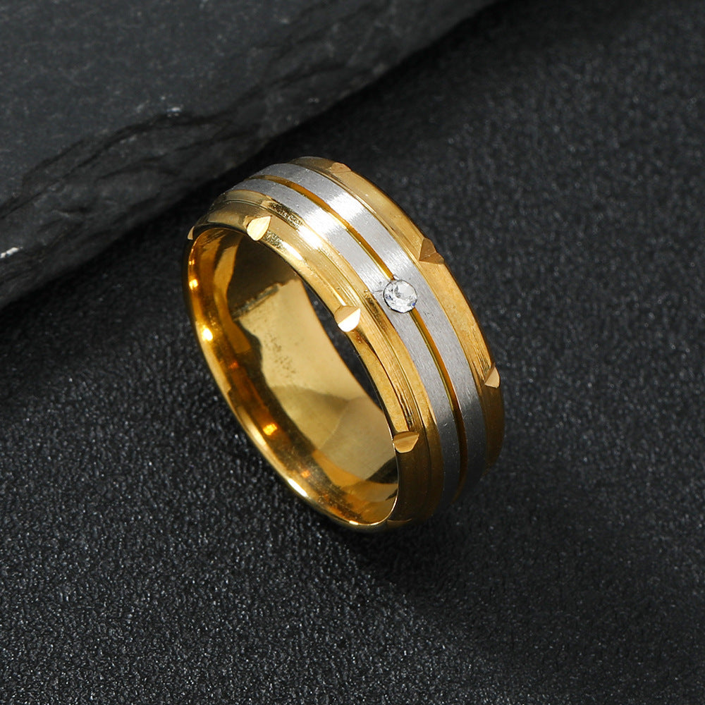 Wholesale Stainless Steel Ring Stitching Diamond Men's Rings ACC-RS-WangG002