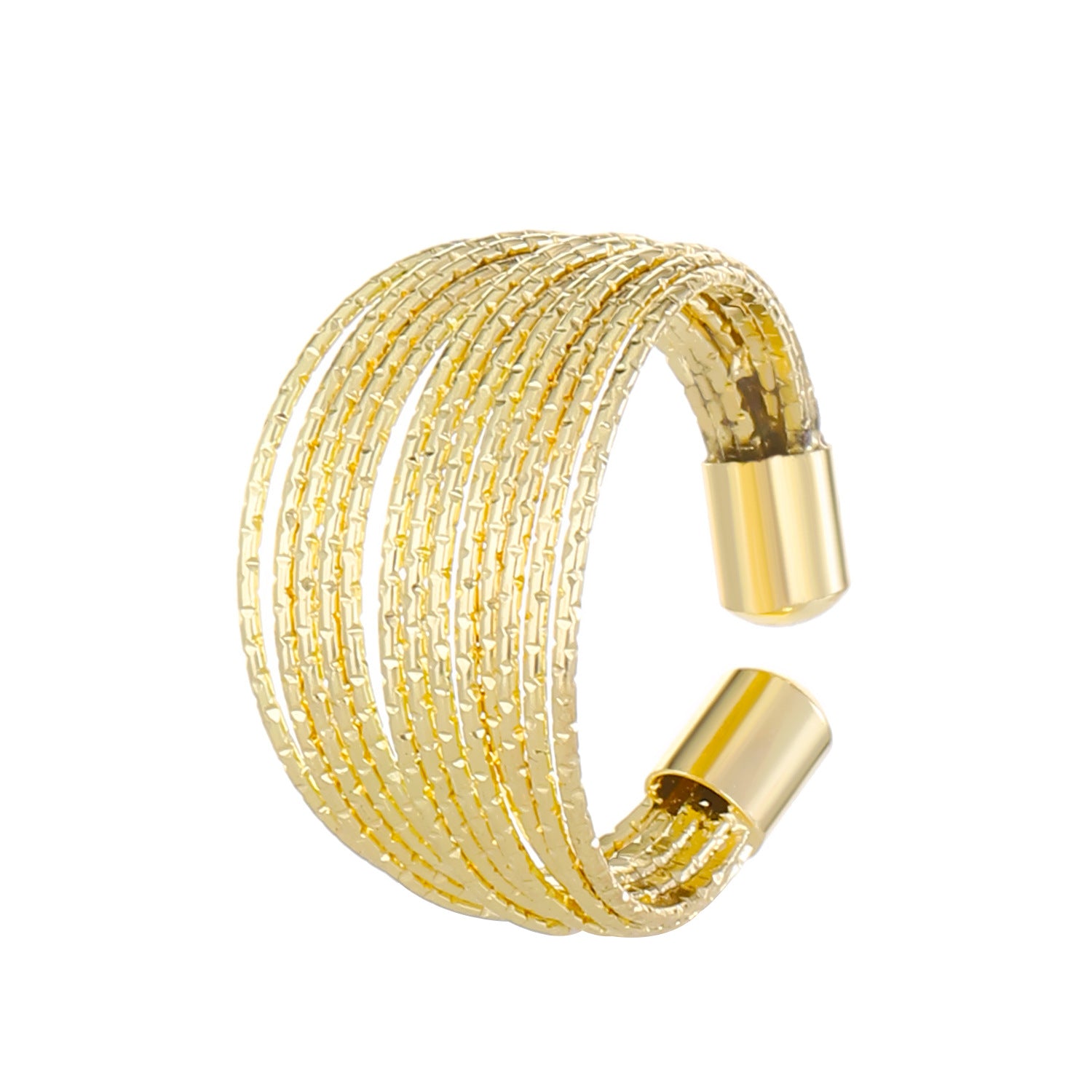 Wholesale Multi-layer Open Ring Live Glitter Line Ring Adjustable Rings ACC-RS-MY005