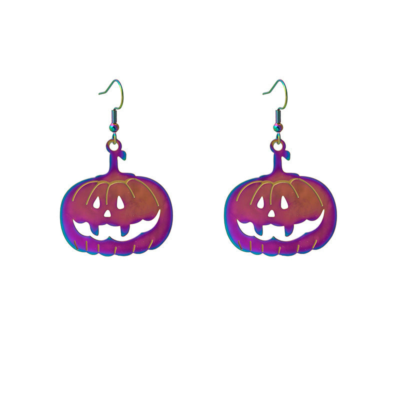 Wholesale Halloween Colorful Gradient Electroplating Stainless Steel Earrings ACC-ES-MDD042