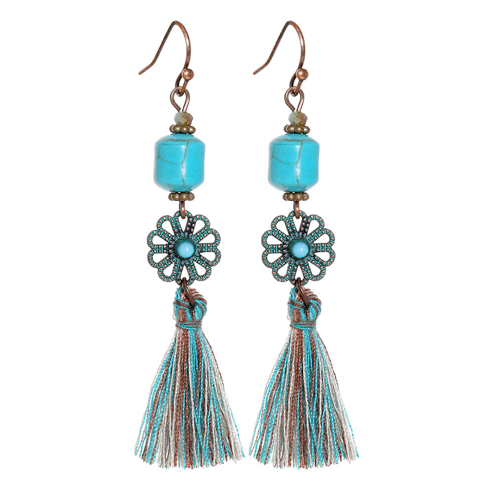 Wholesale Crystal Bohemian Tassel Earrings Vintage Style Women Jewelry Accessory for Everyday Gift