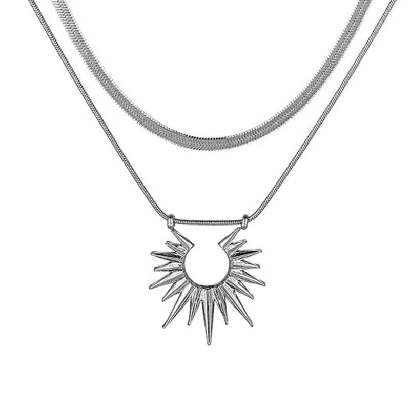 Wholesale Double Layer Sunflower Necklace Clavicle Chain Choker Necklace ACC-NE-kaye001