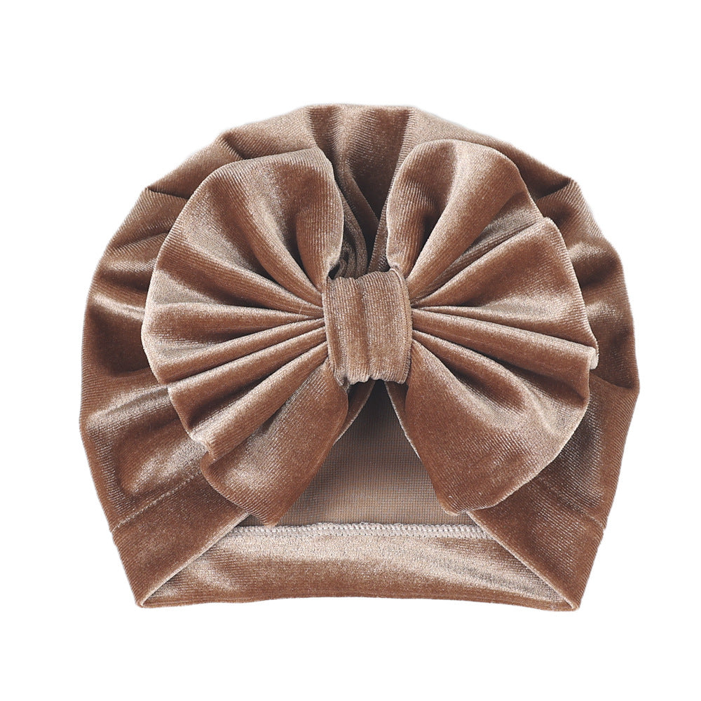 Wholesale Children's Autumn/winter Knitted Hat Large Bow Tie In Leopard Print Hat