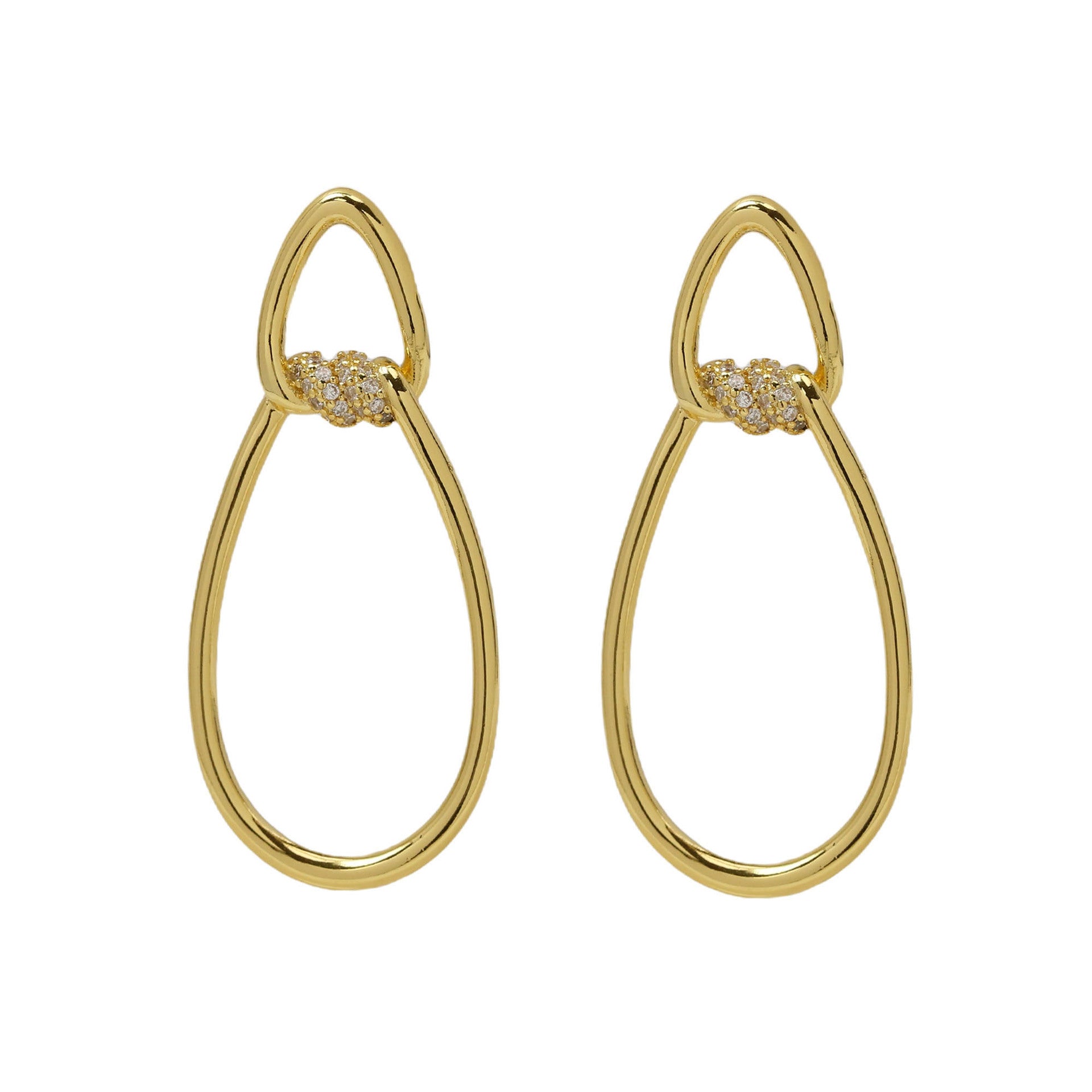 Wholesale  18k Gold Brass Oval Twist Hoop Earrings