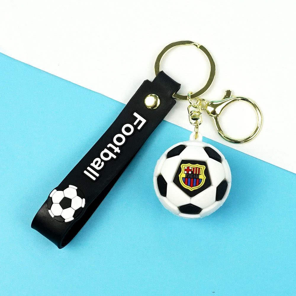 Wholesale Design Football Keychain PVC Material Car Key Accessory Bag Charm for Couples
