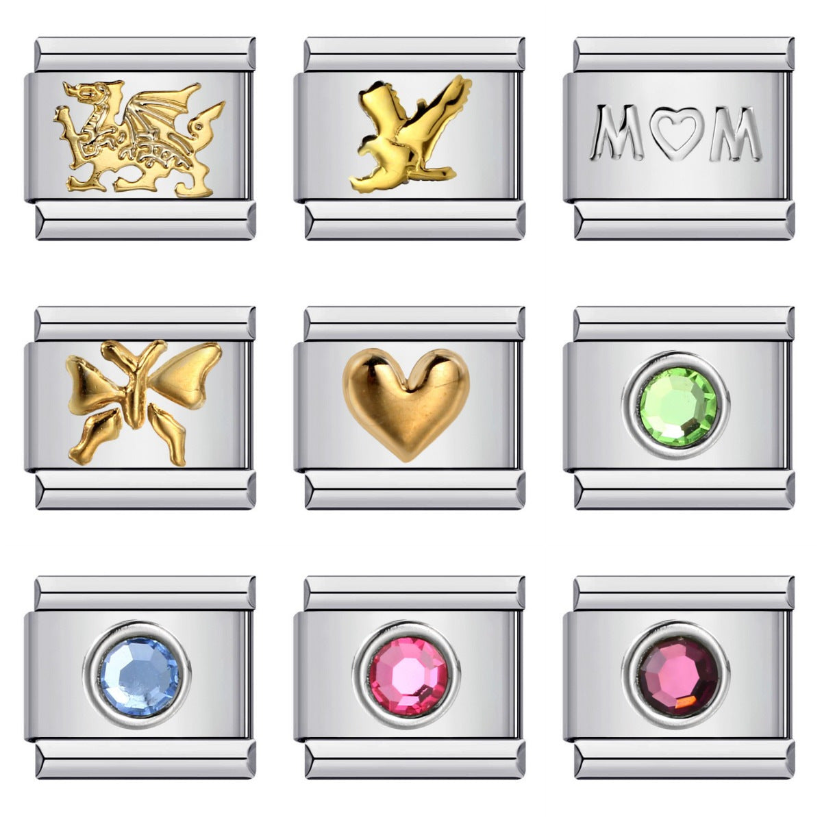 Wholesale Italian Charm Bracelet 9mm DIY Splicing Removable Star Hook Stainless Steel Composable Bracelet