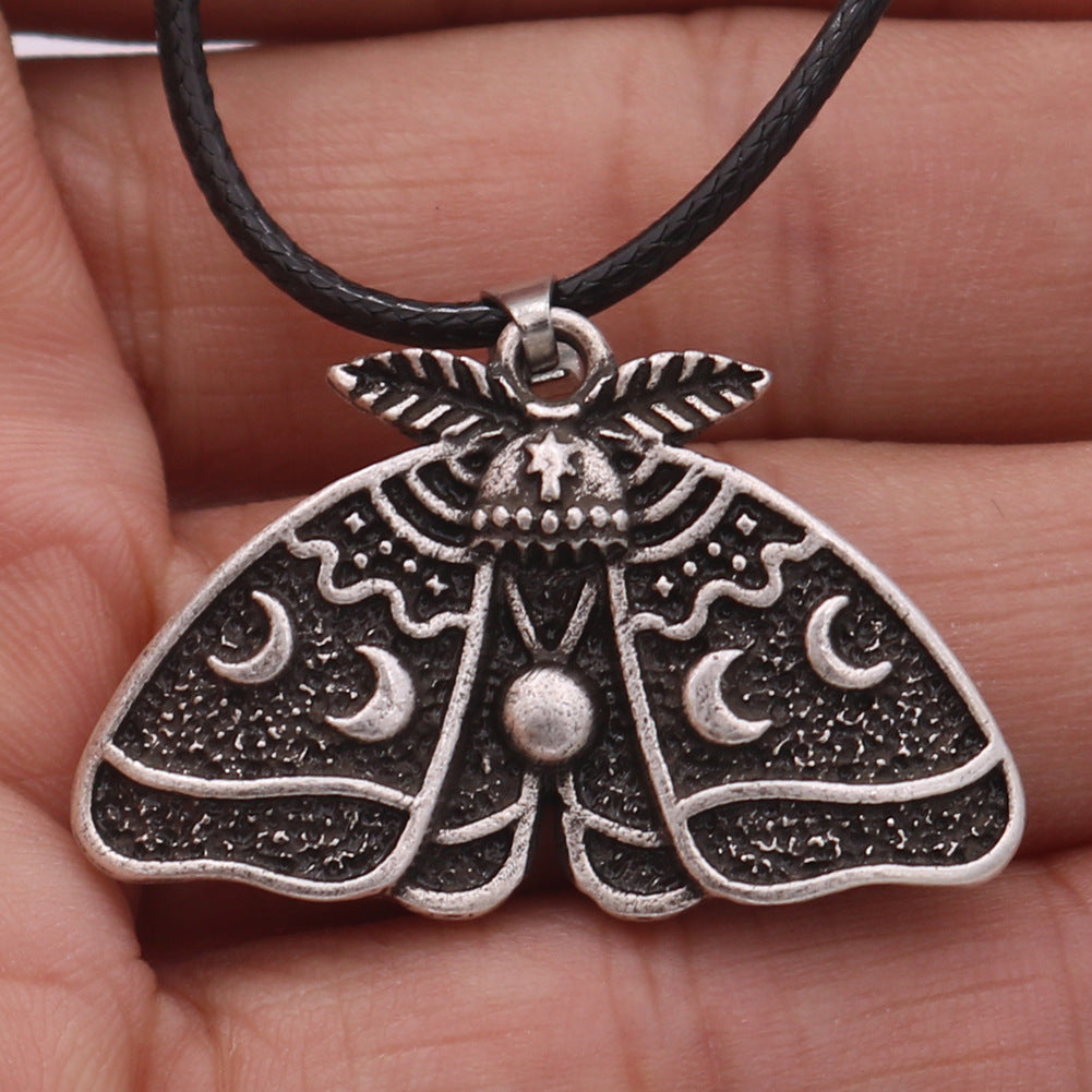 Wholesale Vintage Skull Moth Metal Necklaces ACC-NE-Hongg004