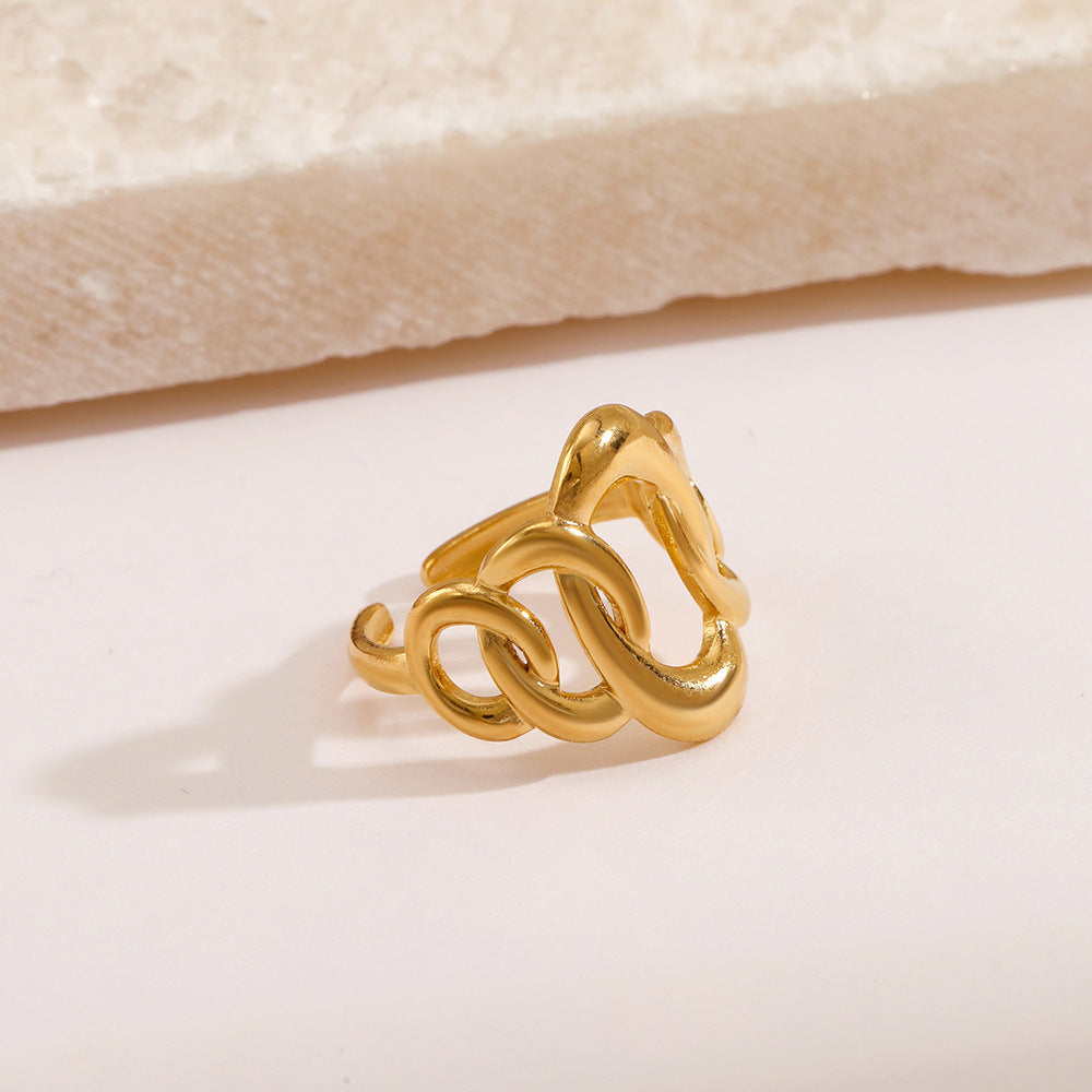 Wholesale  popular geometric Oval stainless steel ring