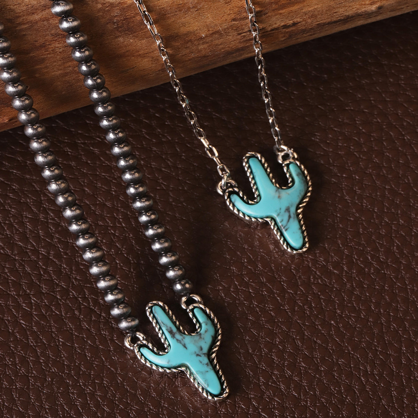 Wholesale Western Cowboy Turquoise Beaded Stackable Necklace,  Trendy Layering Jewelry Accessory