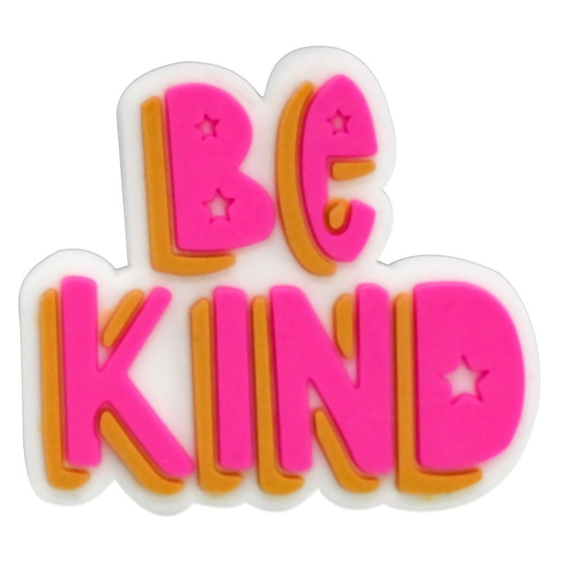 Wholesale Random 100pcs Cartoon Letter PVC Soft Rubber Shoe Buckle Decoration ACC-SC-RYY064