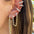 Wholesale  horse eyes sparkling rhinestone claw chain tassel C- shaped 5-piece suit earring