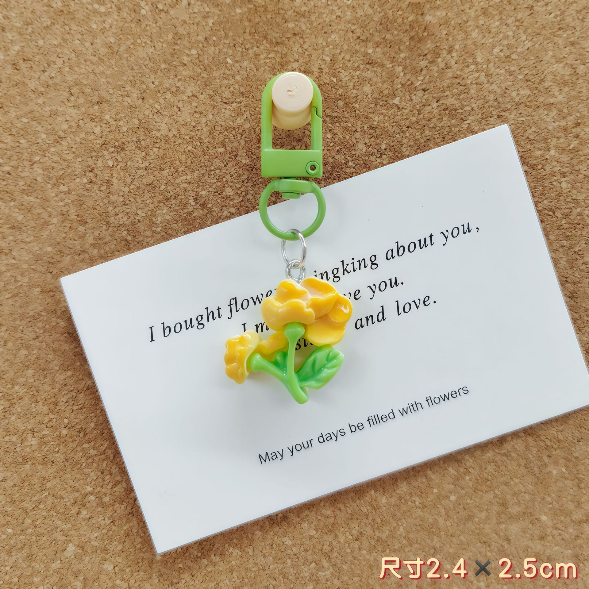 Wholesale Cartoon  Tulip Flower Keychain Bag Pendant Plastic Resin Gift for Couple