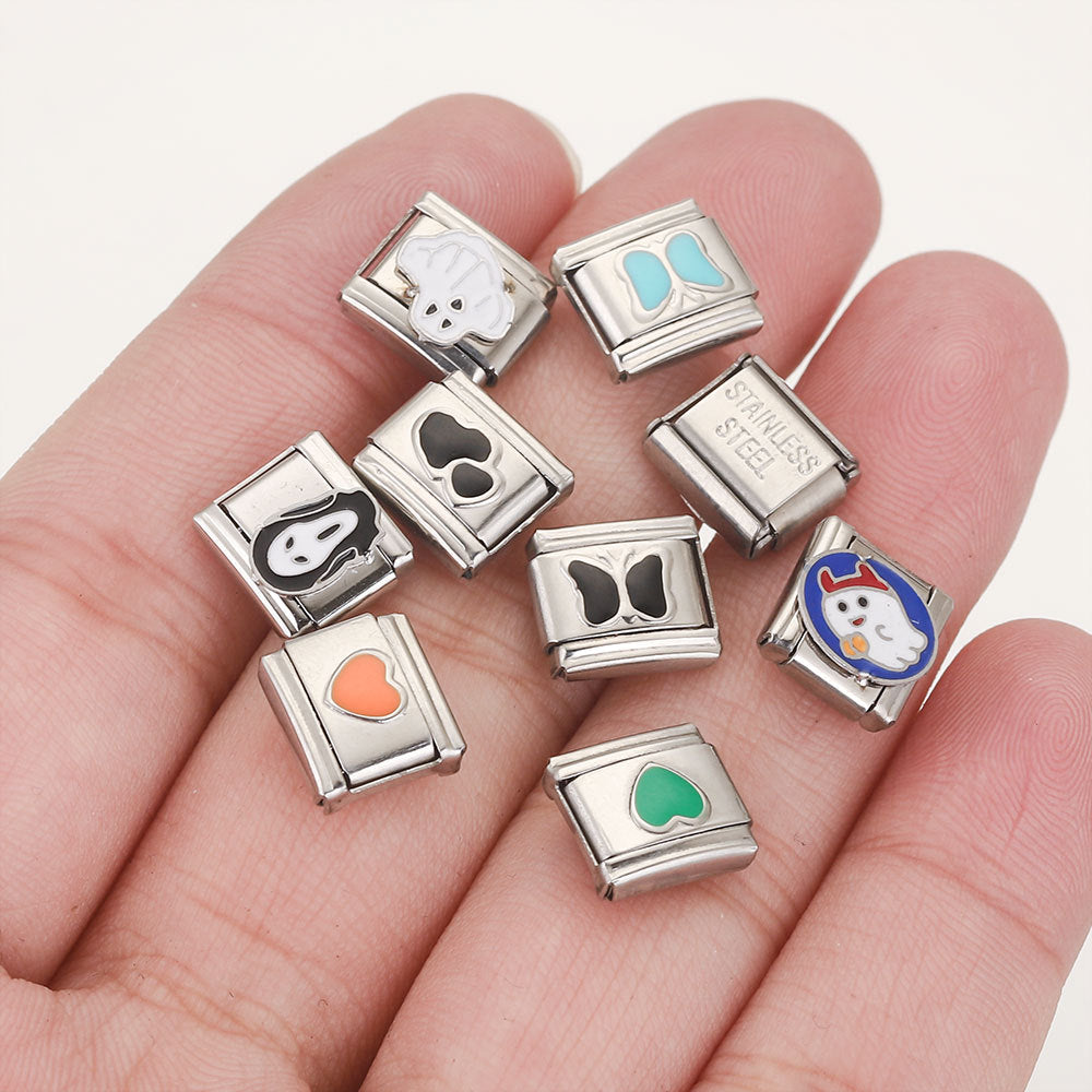 Wholesale 5pcs Italian Charm Bracelet 9mm DIY Splicing Cute Creative Stainless Steel Composable Bracelet
