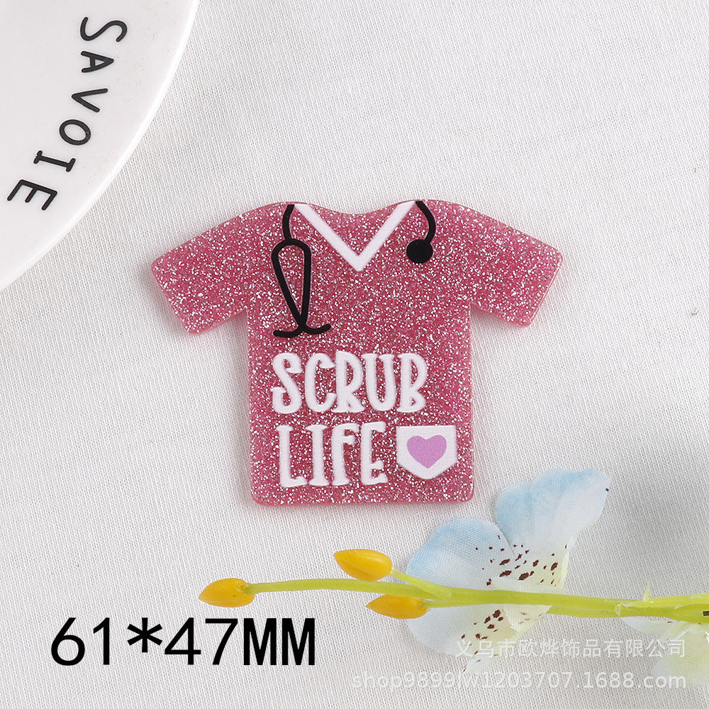 Wholesale 10pcs DIY Flatback Cartoon Acrylic Flatback Badge Reels Retractable Keychain DIY Accessories ACC-FK-OuYe001