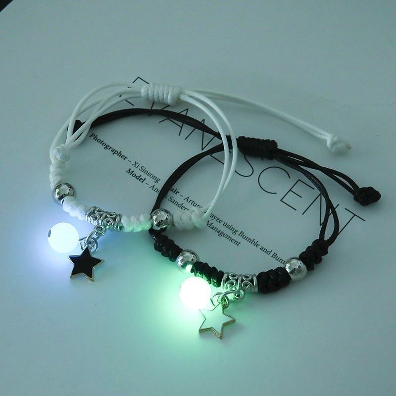 Wholesale Alloy Electroplated Resin Luminous Star Bracelet Glow In The Dark Trendy Everyday Fashion Accessory For Women And Teens