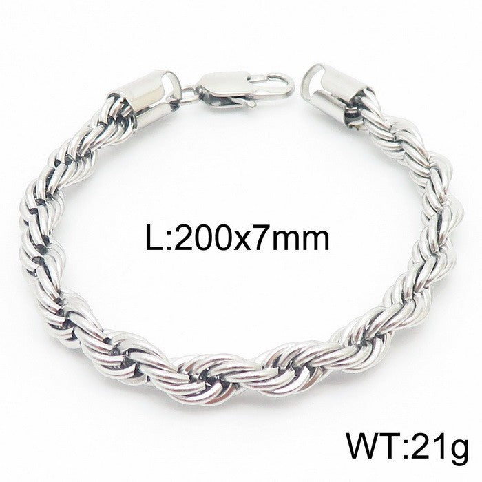 Wholesale Titanium Steel Bracelets Spiral Twist Chain Couple Bracelet ACC-BT-KaLun001