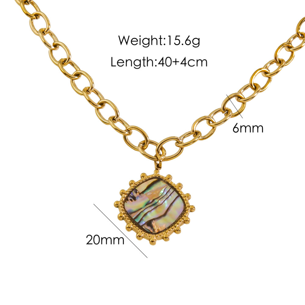 Wholesale personalized thick chain pendant necklace stainless steel 14K gold necklace