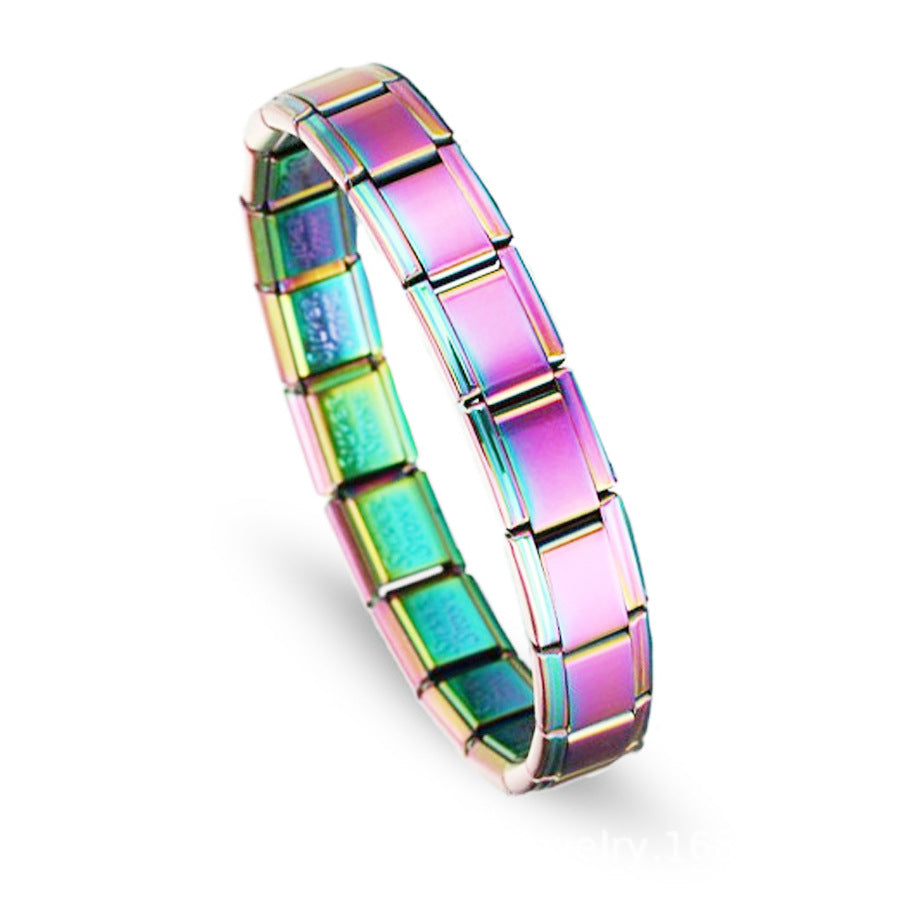 Wholesale Italian Modular Color Stainless Steel Elastic Bracelet