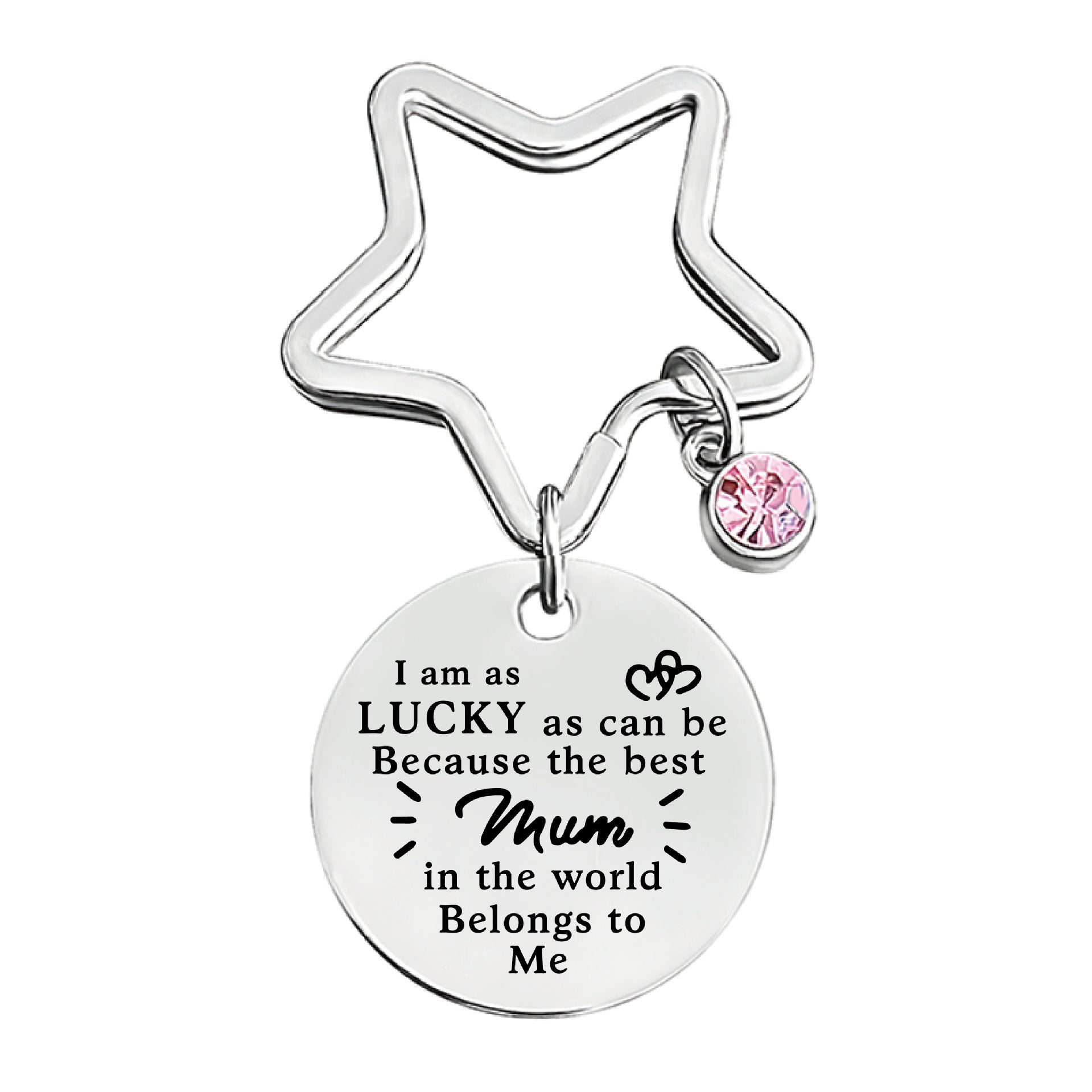 Wholesale Pink Diamond Family Holiday Gift Mother's Day Metal Keychain ACC-KC-Ganggu024