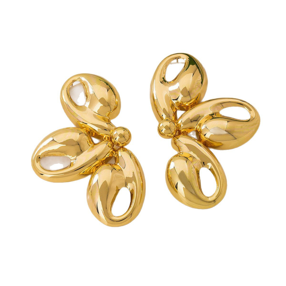 Wholesale  irregular teardrop twisted steel pin earrings niche high-end earrings