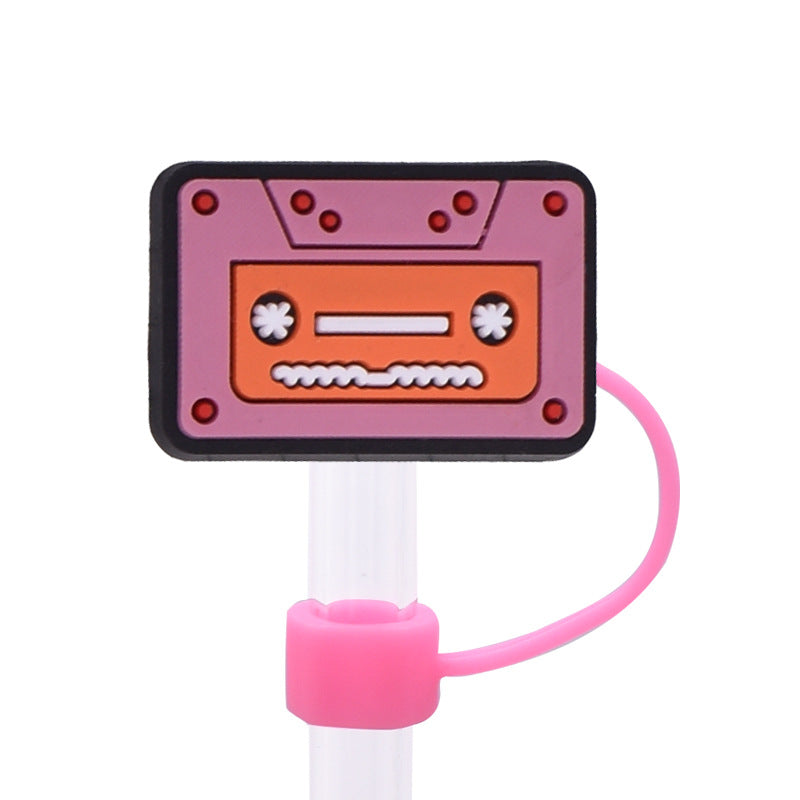 Wholesale Random 100pcs Creative dustproof cartoon Straw Cover Straw Tube Cap