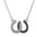 Wholesale black and white diamond double U horseshoe necklace