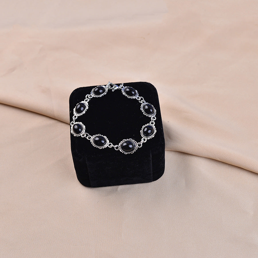 Wholesale Zinc Alloy Electroplated Retro Gothic Spliced Gemstone Bracelet Jewelry Accessory for Everyday Wear