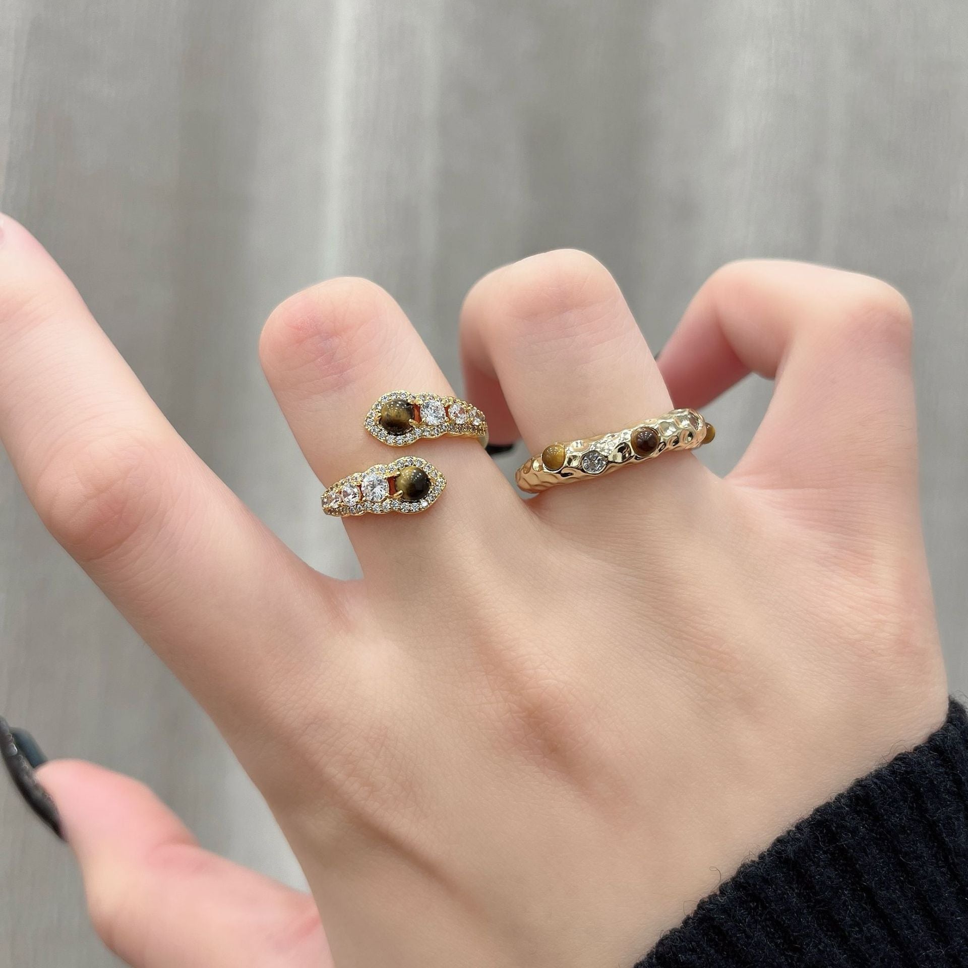 Wholesale  Tiger Eye Ring  Retro Ring