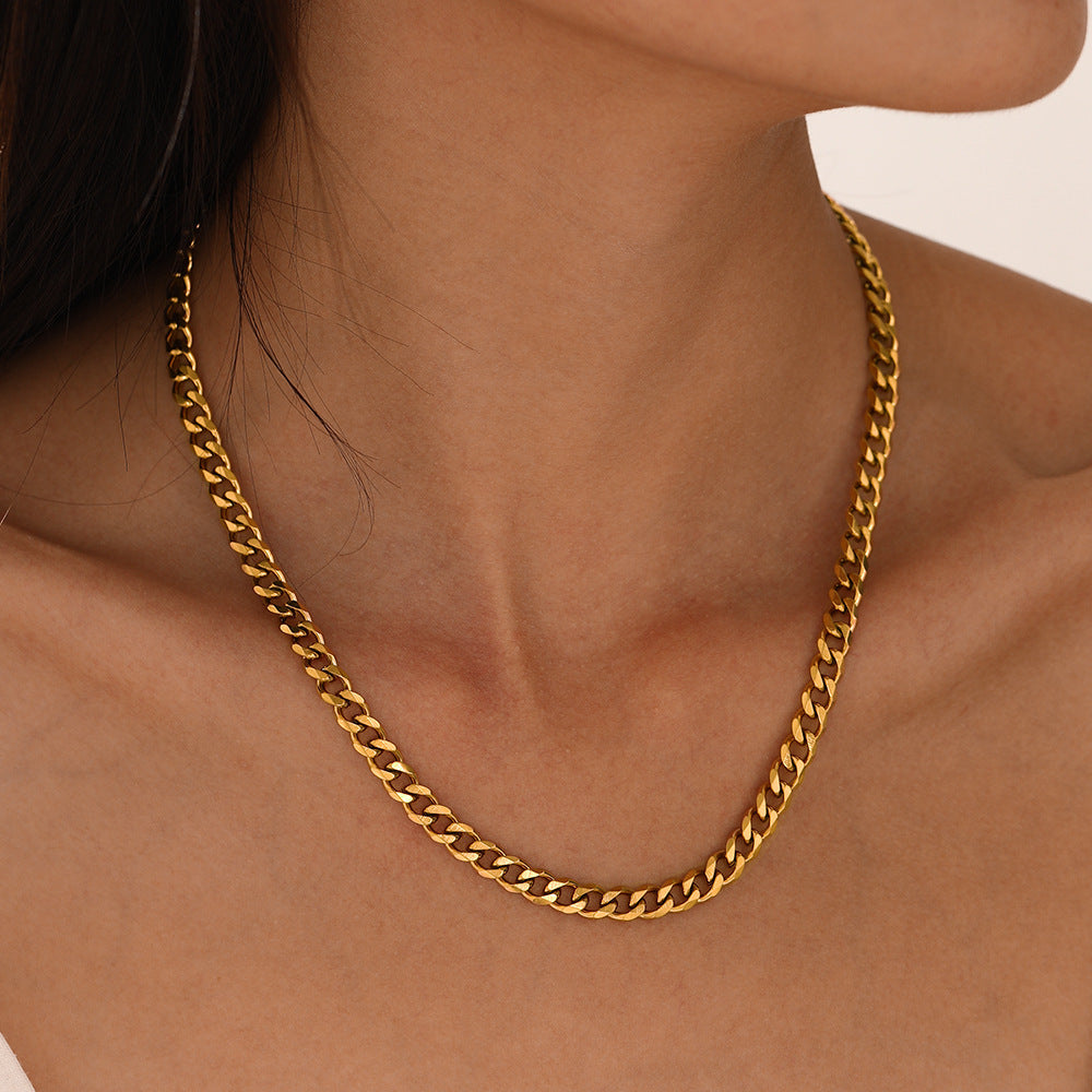 Wholesale Cuban Gold-Plated Stainless Steel Necklace