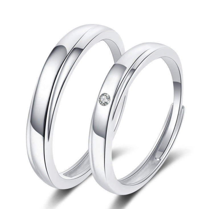Wholesale Couple' s silver-plated open ring