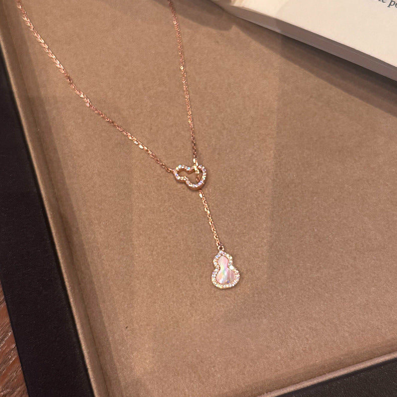 Wholesale Summer Light Luxury Pink Gourd Choker Necklace