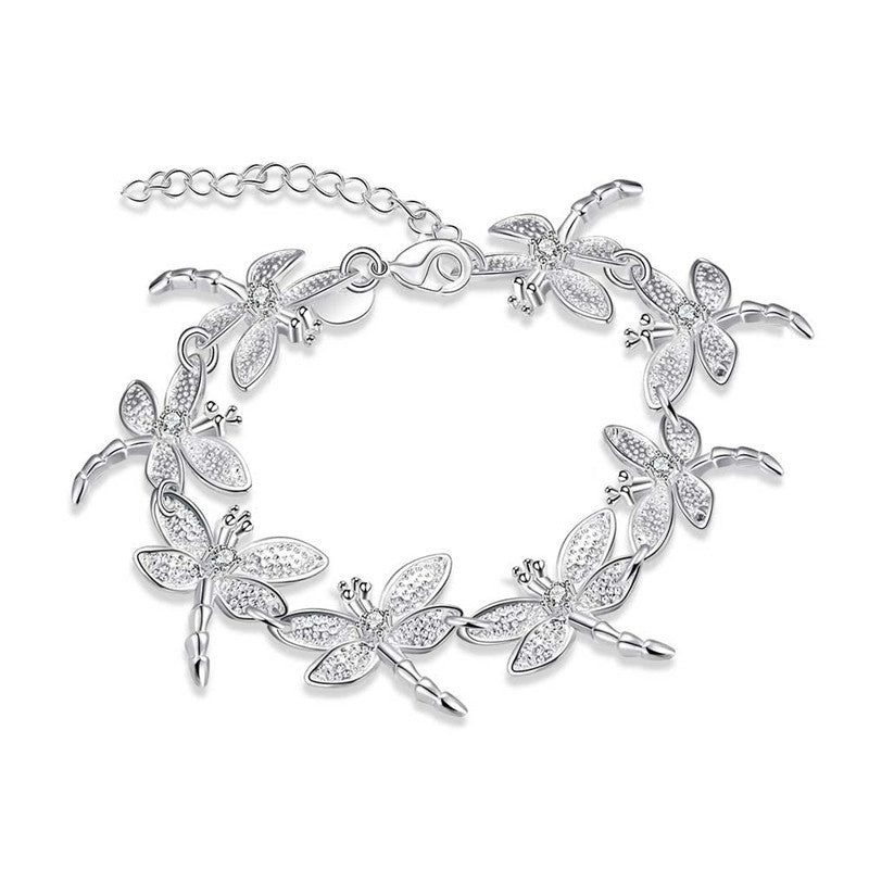 Wholesale Copper Electroplated Dragonfly Bracelet Women Fashion Jewelry Accessory