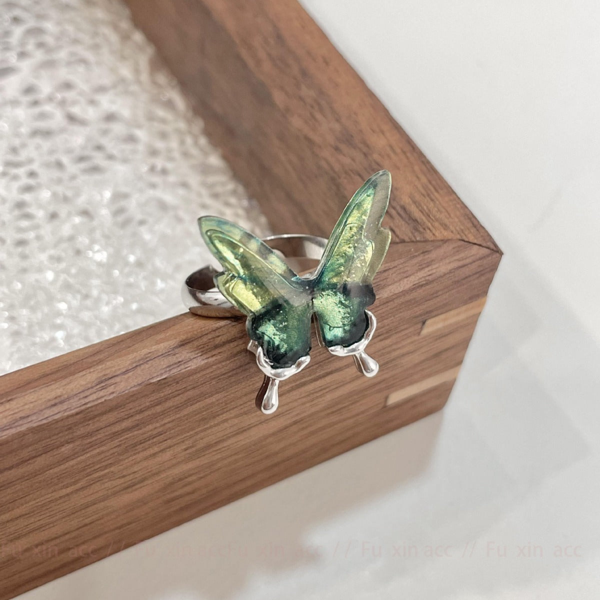 Wholesale Mambo Style Three-dimensional Butterfly Ring