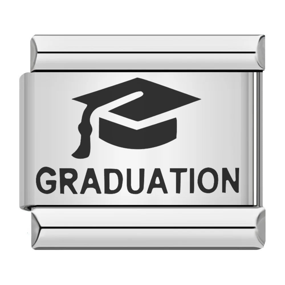 Wholesale 9mm Italian Charm Starter Bracelets DIY square Single Section Creative Stainless Steel Composable Bracelet