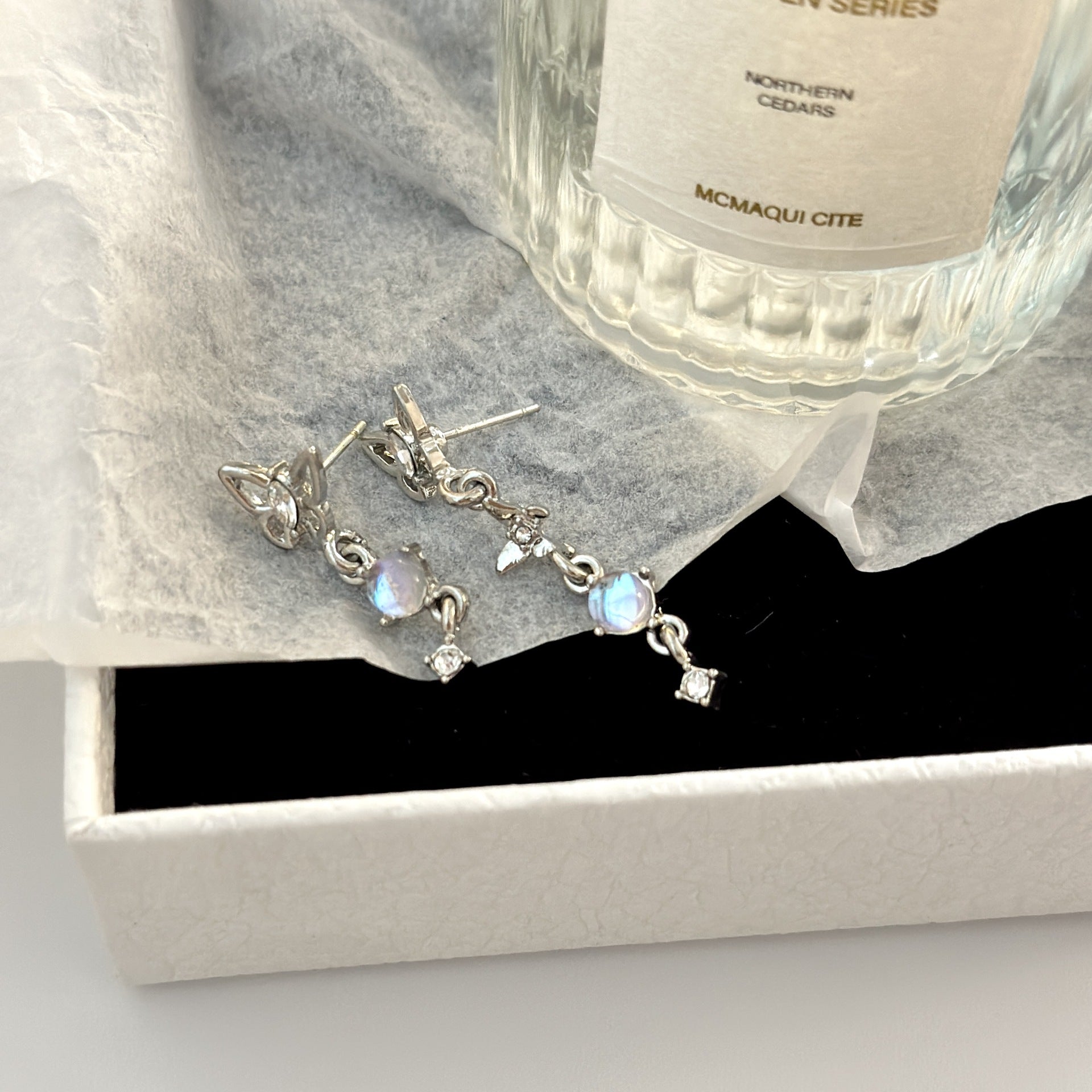 Wholesale Silver Needle Butterfly Tassel Earrings